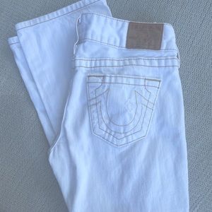 True religion Johnny distressed bootcut white jean
